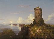 Thomas Cole Romantic Landscape with Ruined Tower Spain oil painting artist